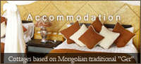 AccommodationCottages based on Mongolian traditional Ger.
